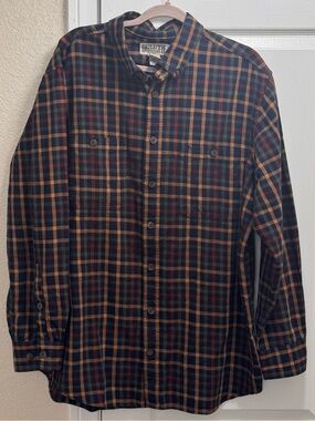 Duluth Trading Co Men’s Large Tall Long Sleeve Plaid Flannel Button Down Shirt
